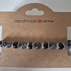 Obsidian Dreams - Gothic Bead Bracelet - Dark Marble Effect