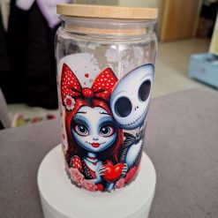 Jack and Sally 160z plastic tumbler