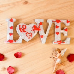 LOVE Free Standing Resin Ornament