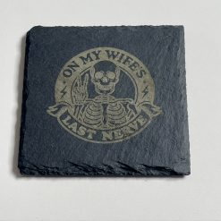 Set x 4 Funny Custom Engraved Skull Coasters Mats Gift - 50 Designs 4 Materials 3