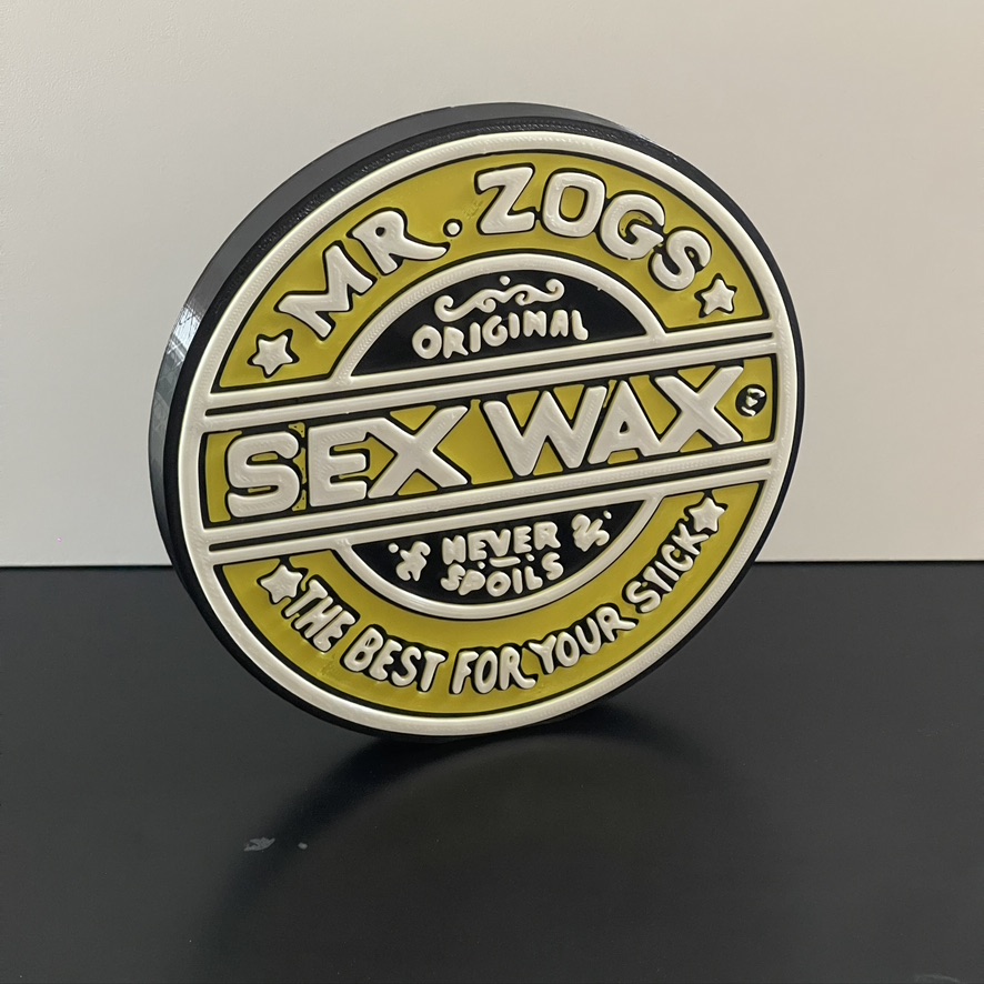 Mr Zogs Sex Wax badge emblem 3D Wall / Shelf / Desk Decorative gift Yellow Mr Zogs Sex Wax badge emblem 3D Wall / Shelf / Desk Decorative gift Yellow
