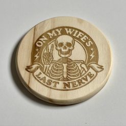 Set x 4 Funny Custom Engraved Skull Coasters Mats Gift - 50 Designs 4 Materials 2