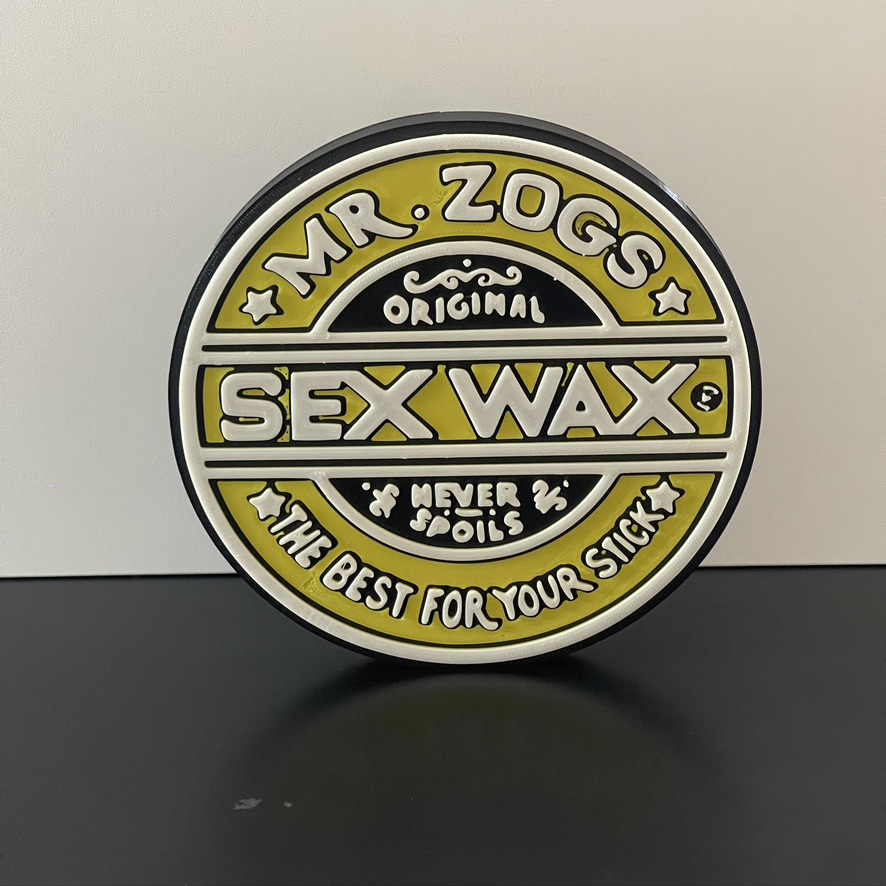 Mr Zogs Sex Wax badge emblem 3D Wall / Shelf / Desk Decorative gift Yellow Mr Zogs Sex Wax badge emblem 3D Wall / Shelf / Desk Decorative gift Yellow