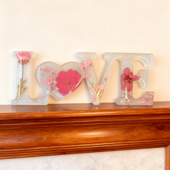 LOVE Free Standing Resin Ornament