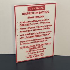 TV Television Licence Not Required Inspector Notice Door Window Sign Red text 2