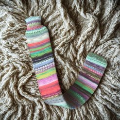 Extra long hot water bottle with beautiful handcrafted knitted cover - yarn design Random