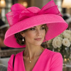Audrey standout style with large bow in hot pink