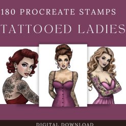 180 Tattooed Ladies stamps for procreate