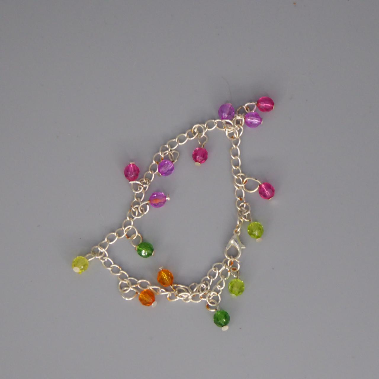 colourful dangle beaded bracelet 9 inch colourful dangle beaded bracelet 9 inch