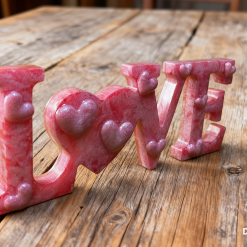 LOVE Free Standing Resin Ornament