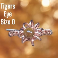 Tigers Eye Flower Ring (Size J)
