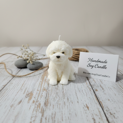 Handmade Bichon Frise / Poodle Puppy Candle | Decorative Soy Wax Animal Candle | Cute Dog Lover Gift | Aesthetic Home Decor