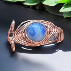 Sodalite Herringbone Adjustable Ring