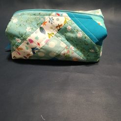 Blue Quilted Zip Pouch
