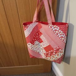 Quilted Tote Bag - Red