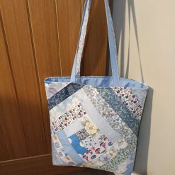 Quilted Tote Bag - Blue
