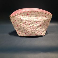 Pink Floral Quilted Zip Pouch