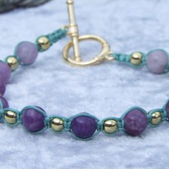 Lepidolite Macramé Square Knot Bracelet