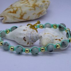Kiwi Jasper Macramé Square Knot Bracelet