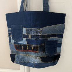 Upcycled denim tote bag