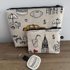 Handmade New York City Make up bag and coin purse set