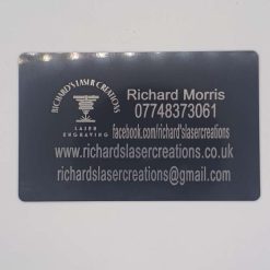 Custom Laser-Engraved Black Metal Business Card – 80 × 50 mm