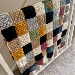 Handmade Crochet Granny Square Blanket / Throw – Neutral Tones