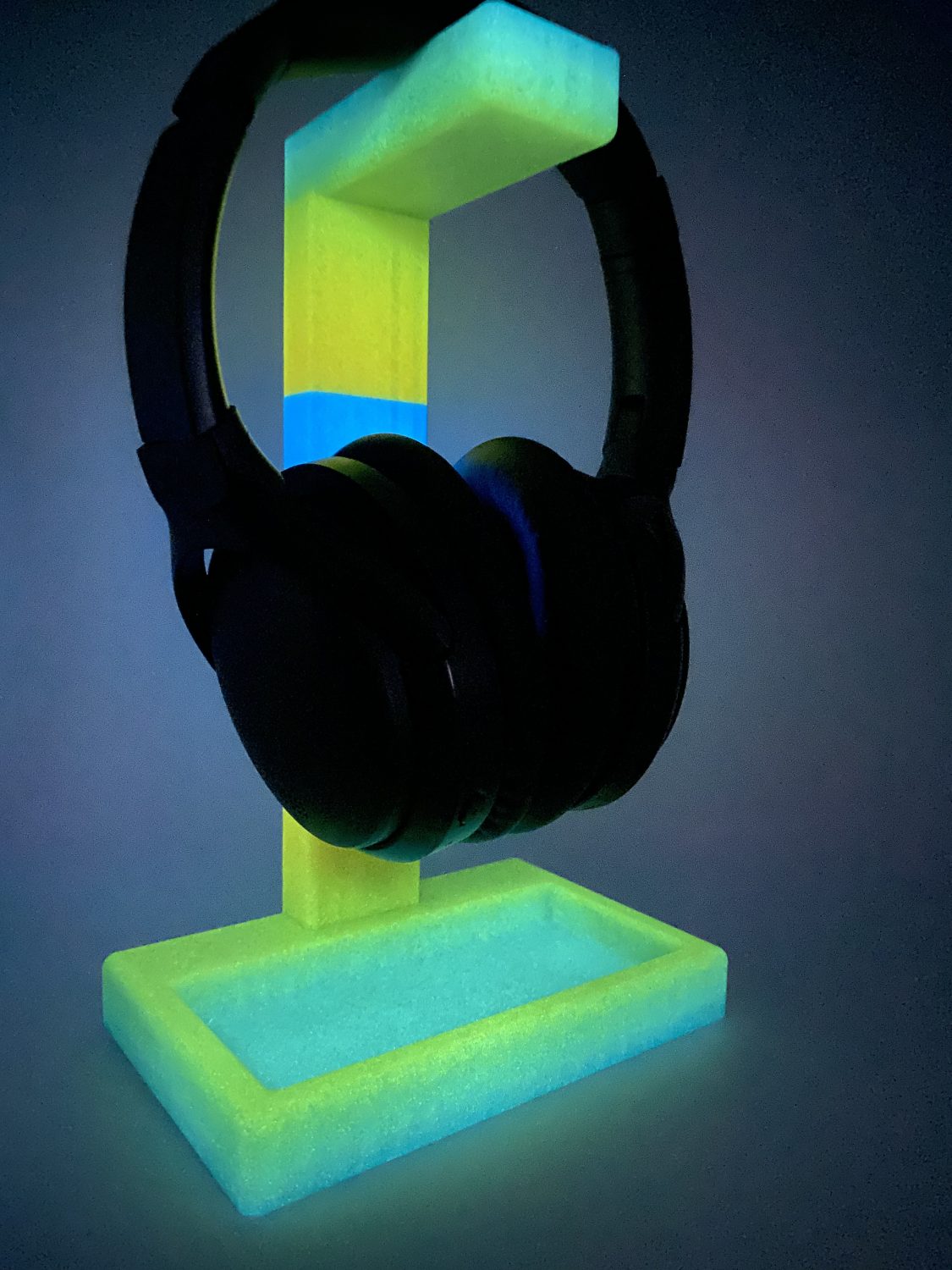 Neon headphone stand - modern gaming - glow style headset holder UK Made Neon headphone stand - modern gaming - glow style headset holder UK Made