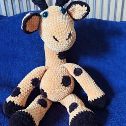 Crochet large Giraffe : Handmade Chenille Velvet Plush Toy