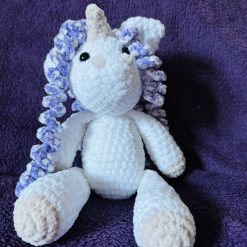Crochet Unicorn: Handmade Chenille Velvet Plush Toy 1 Crochet Unicorn: Handmade Chenille Velvet Plush Toy 1