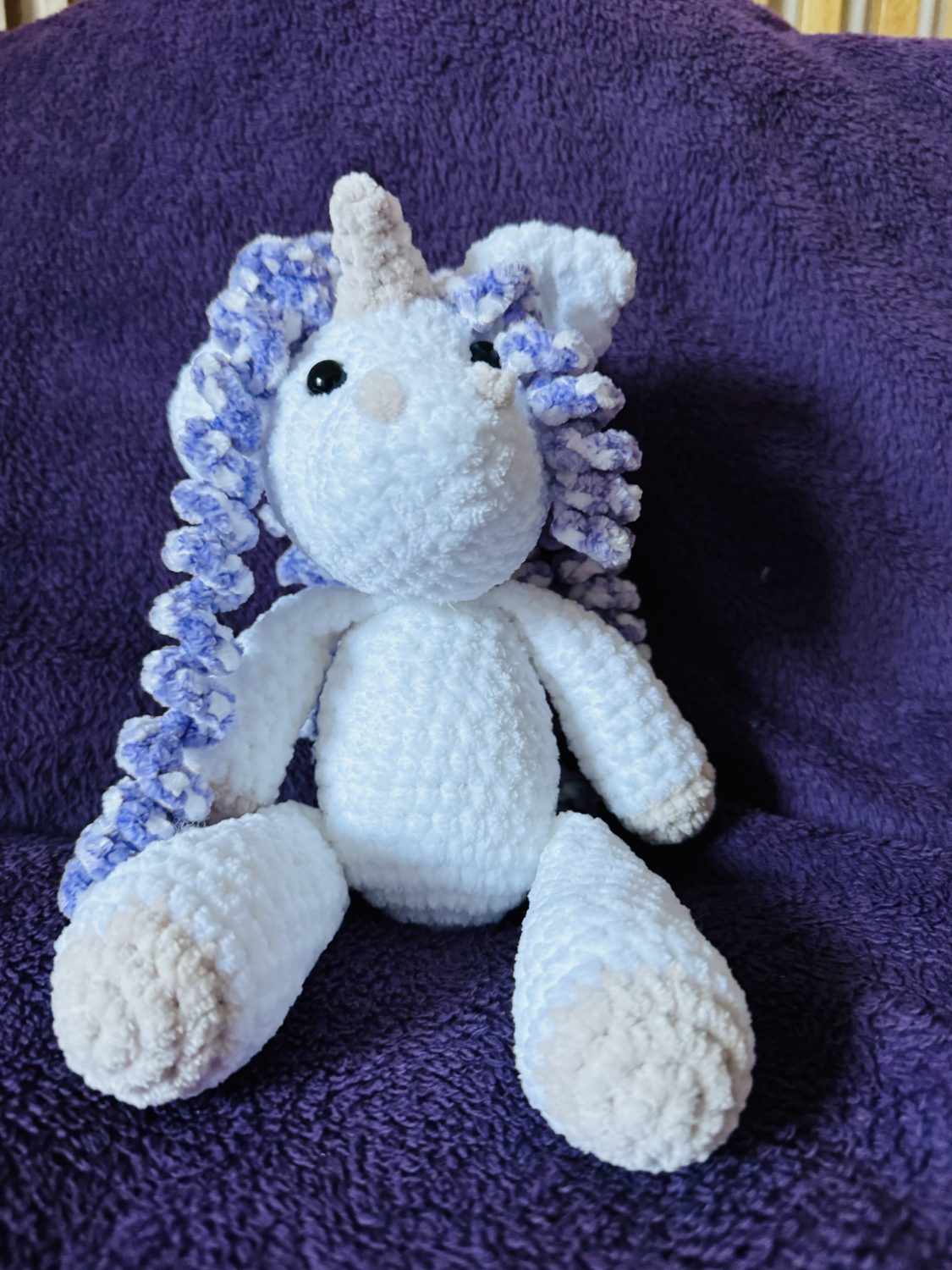 Crochet Unicorn: Handmade Chenille Velvet Plush Toy Crochet Unicorn: Handmade Chenille Velvet Plush Toy
