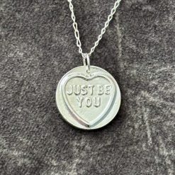 Fine silver Love Heart pendant on a sterling silver chain with Gift Box