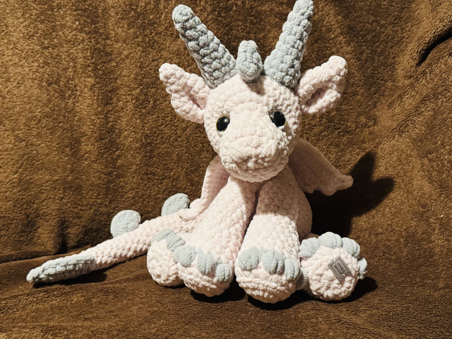 Crochet Bertie the Baby dragon : Handmade Chenille Velvet Plush Toy Crochet Bertie the Baby dragon : Handmade Chenille Velvet Plush Toy