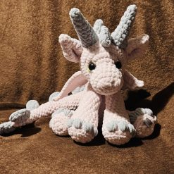 Crochet Bertie the Baby dragon : Handmade Chenille Velvet Plush Toy