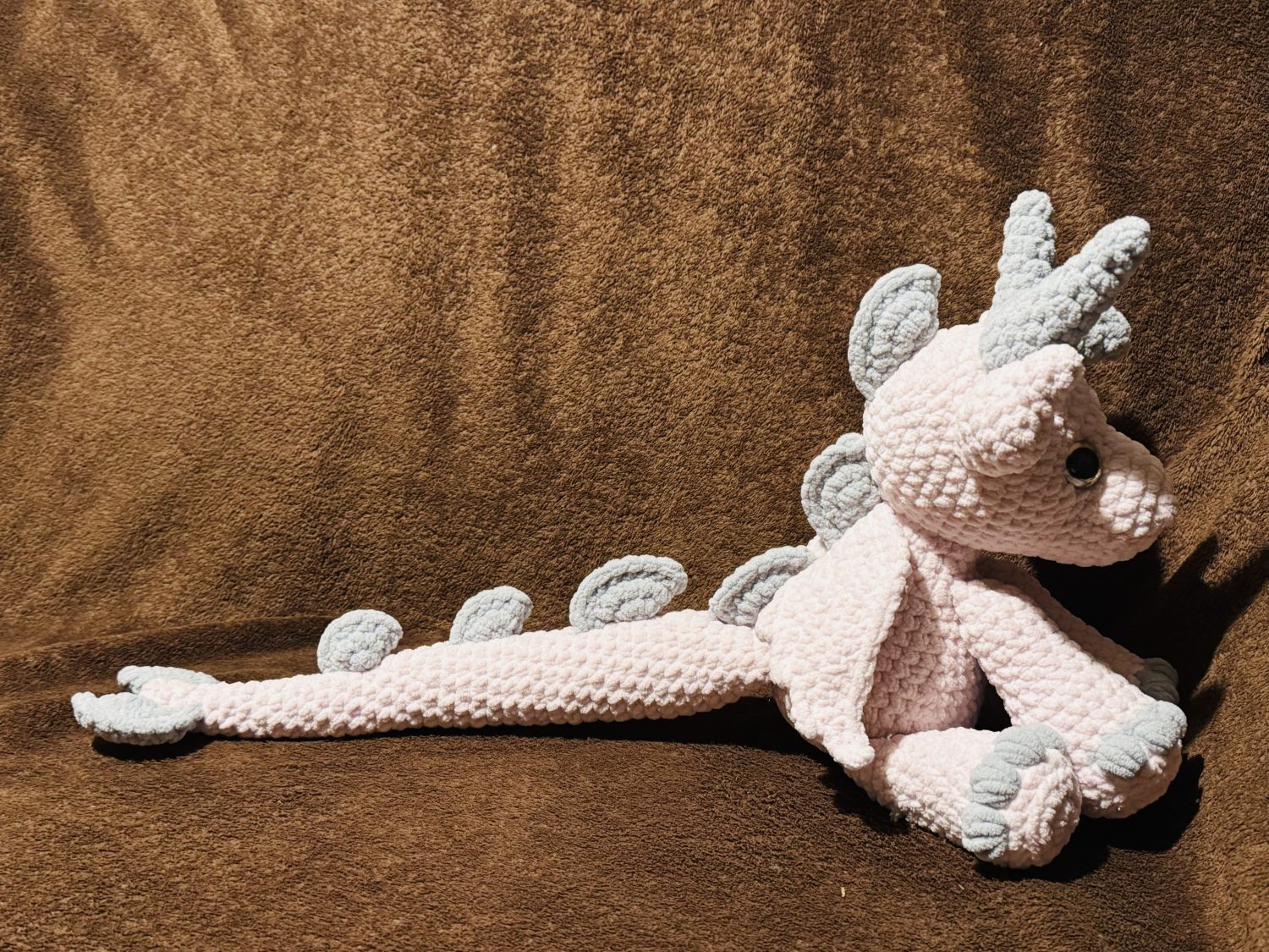 Crochet Bertie the Baby dragon : Handmade Chenille Velvet Plush Toy Crochet Bertie the Baby dragon : Handmade Chenille Velvet Plush Toy