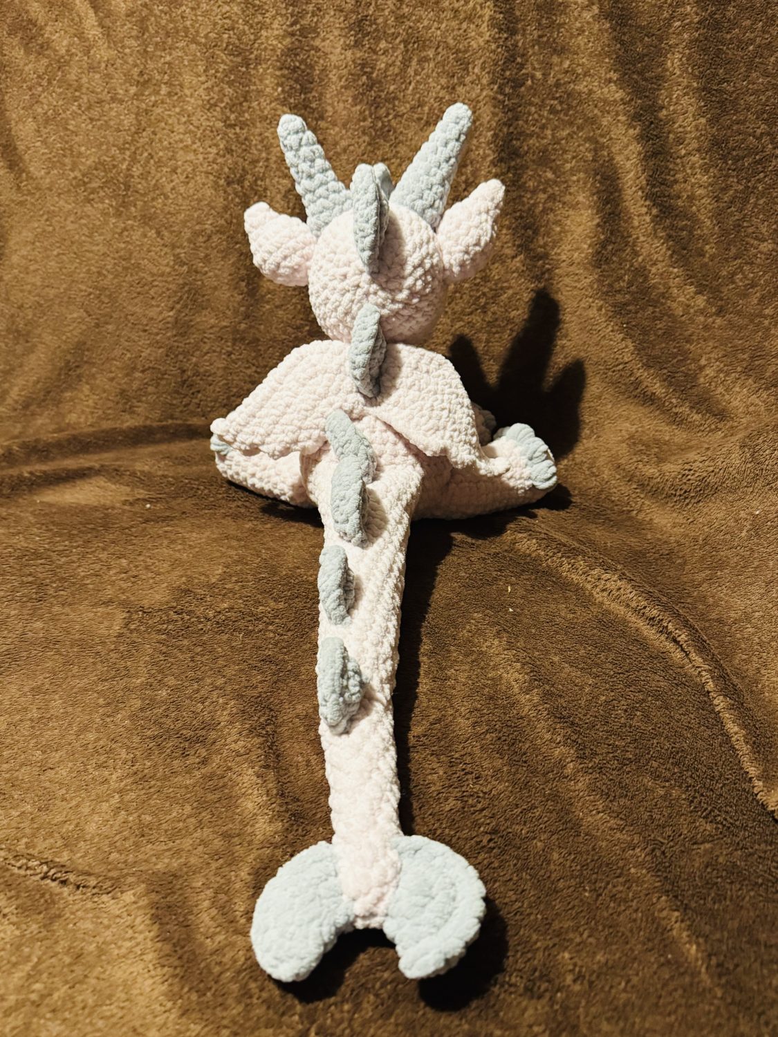 Crochet Bertie the Baby dragon : Handmade Chenille Velvet Plush Toy Crochet Bertie the Baby dragon : Handmade Chenille Velvet Plush Toy