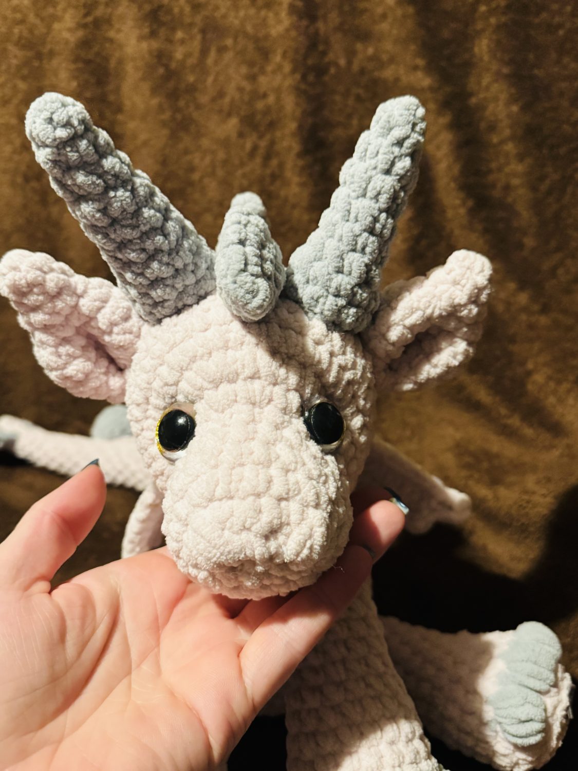 Crochet Bertie the Baby dragon : Handmade Chenille Velvet Plush Toy Crochet Bertie the Baby dragon : Handmade Chenille Velvet Plush Toy