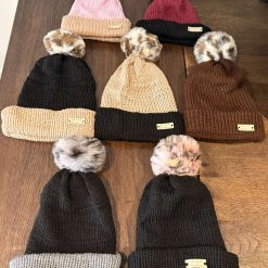 HAT WITH LEOPARD POM POM