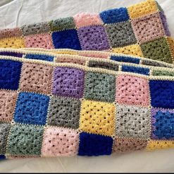 Handmade Crochet Granny Square Blanket – Colourful & Cozy