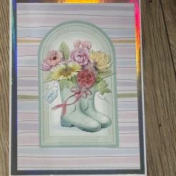 Floral welly boots card