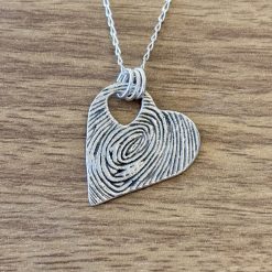 Custom Fingerprint Keepsake Memorial Necklace Pendant with Gift Box