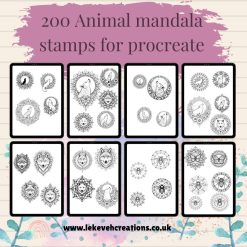 200 Animal Mandala stamps for procreate 7 200 Animal Mandala stamps for procreate 16