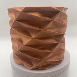 Geometric 3D Printed Planter / Vase – Modern Faceted Design – Copper Bronze Finish – Home Decor Gift