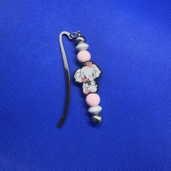 Metal Hooked Beaded Bookmark - Elephant