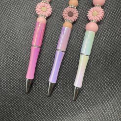 Pen with silicone flower - Purple