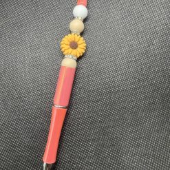 Pen with silicone flower - Purple