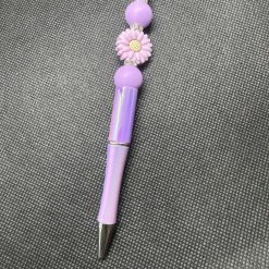 Pen with silicone flower - Purple