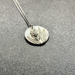Fine silver Lavender pendant on a sterling silver chain with Gift Box 1