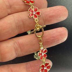 Crystal Bloom Bracelet - Red 4 Crystal Bloom Bracelet - Red 4