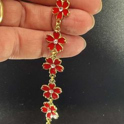 Crystal Bloom Bracelet - Red 3 Crystal Bloom Bracelet - Red 3